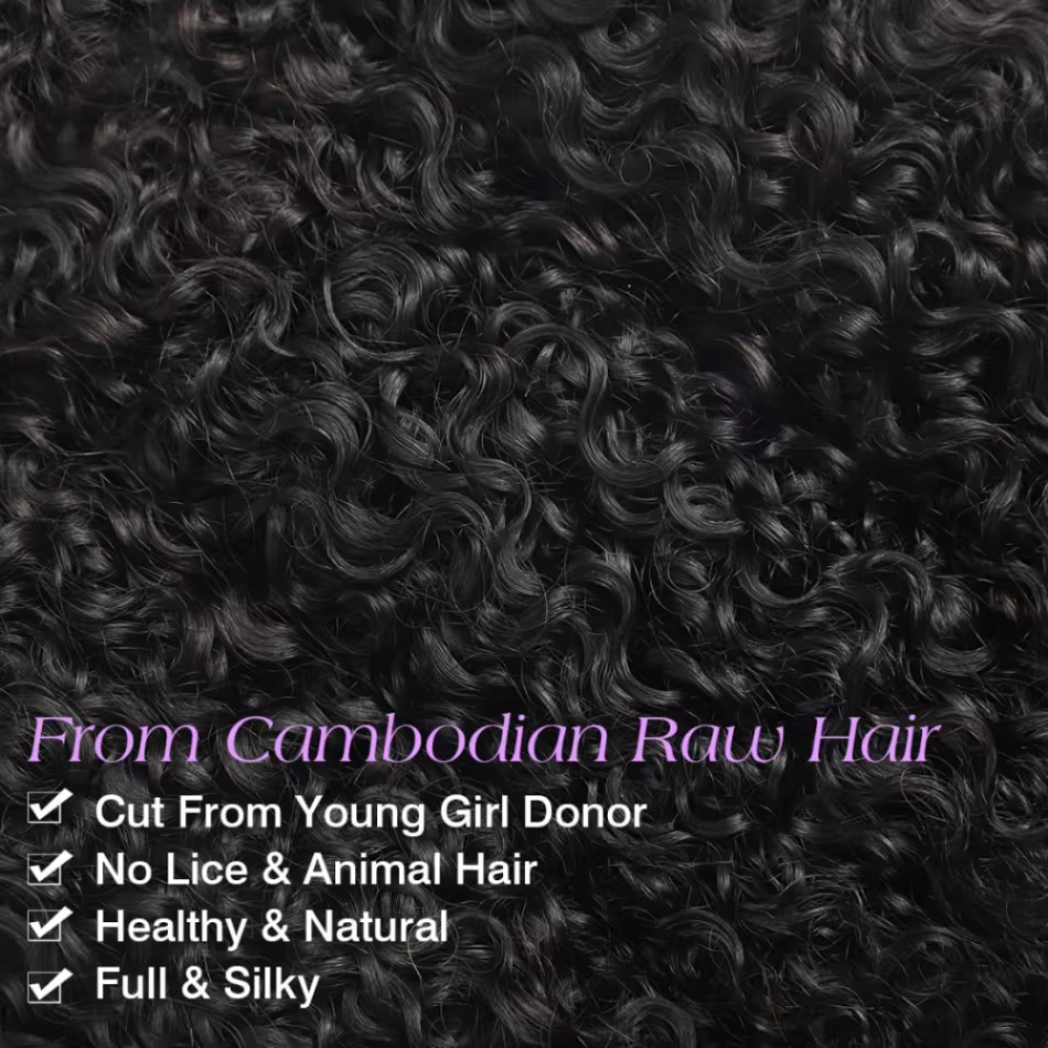 Lots de Cheveux Humains Bouclés Birmans 12A