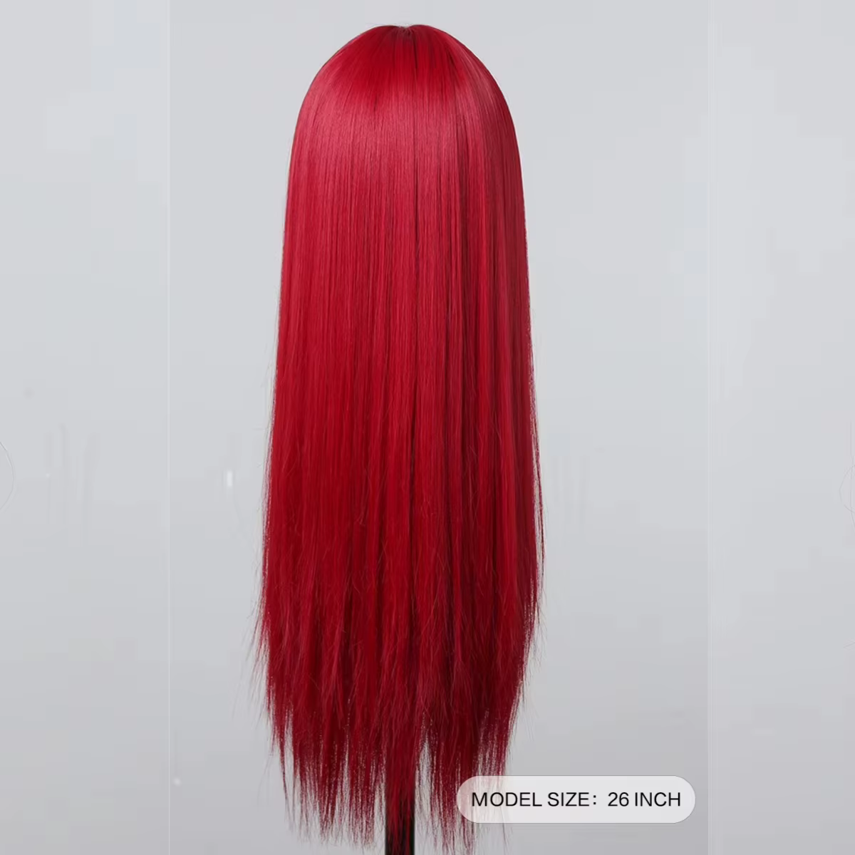 Perruque synthétique de 26 pouces avec cheveux longs et raides