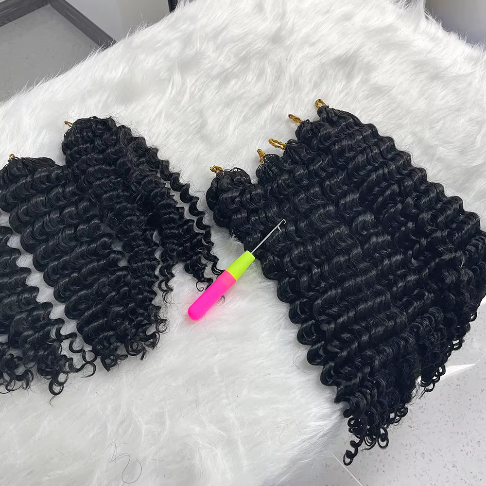 Extensions de tresses au crochet en cheveux humains vierges bruts, bouclés crépus style bohème, pré-séparées, cuticules alignées, 100g par paquet, non traités