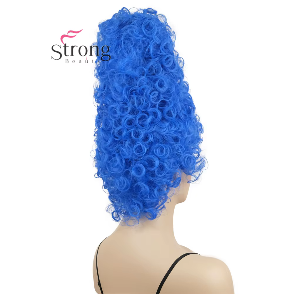 Marge Simpson Cosplay perruque Anime femmes bleu synthétique