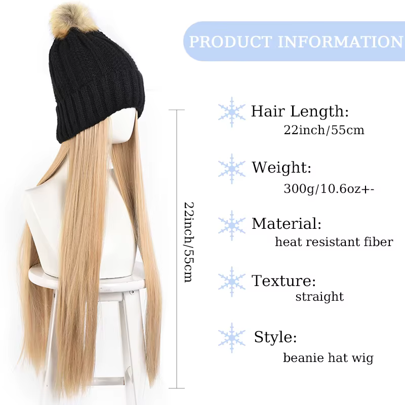 Bonnet chapeau perruque Extensions de cheveux