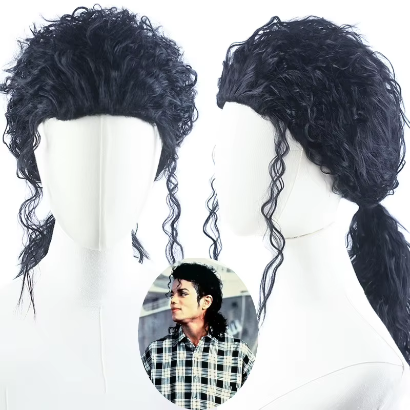 Perruque noire MJ Michael Cosplay