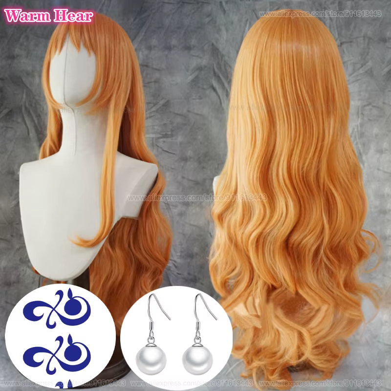 Perruque de Cosplay Anime Nami 75cm