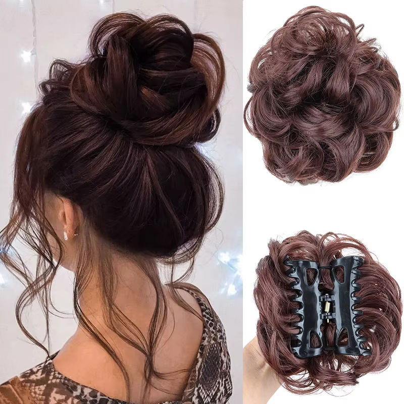 Chignon synthétique en désordre pour femmes