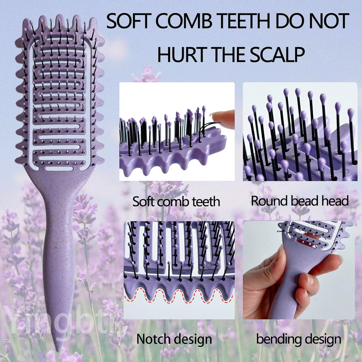 Brosse de coiffure 3 en 1 pour boucles