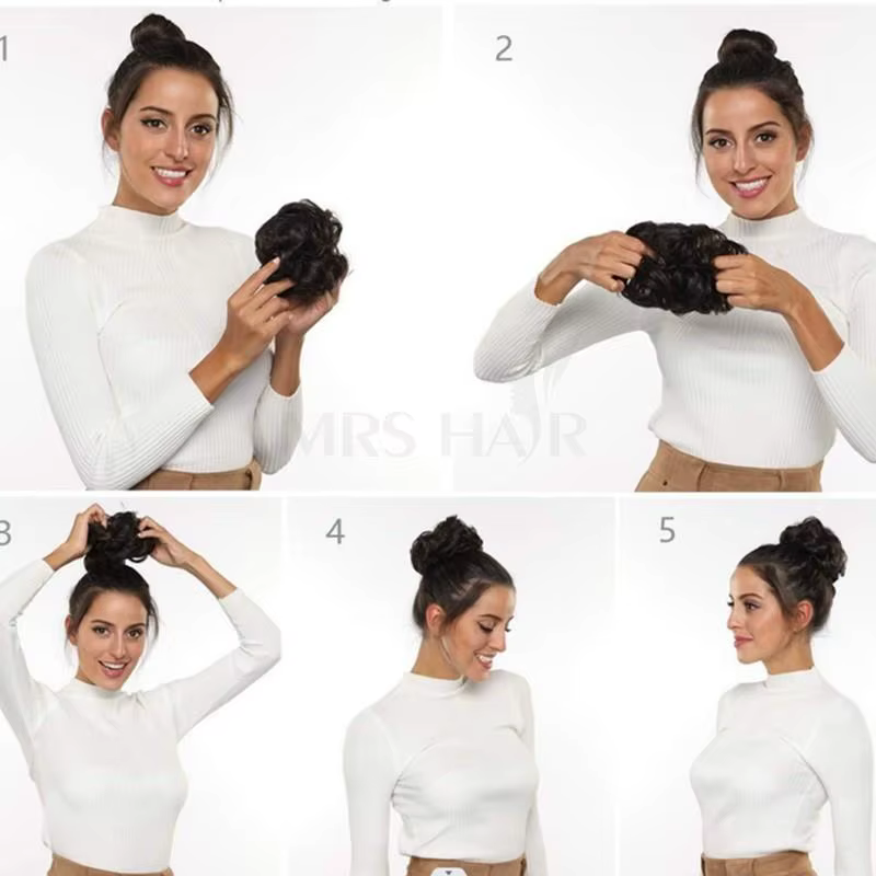 Chignon cheveux humains cordon