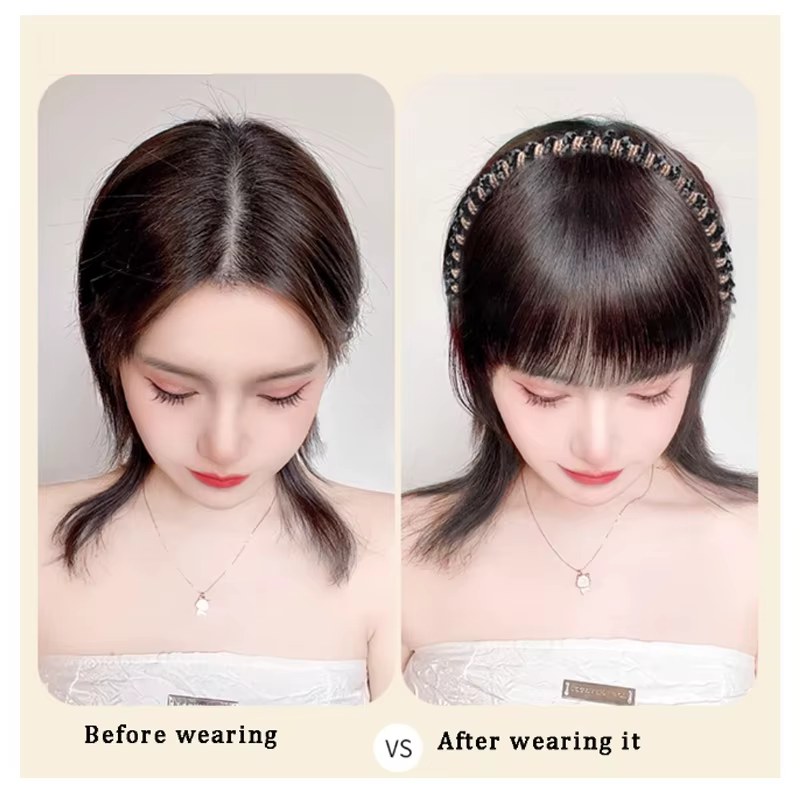 Frange synthétique à bandeau, postiche en une seule pièce, courte et droite, extension de cheveux, faux franges pour femmes, accessoire capillaire