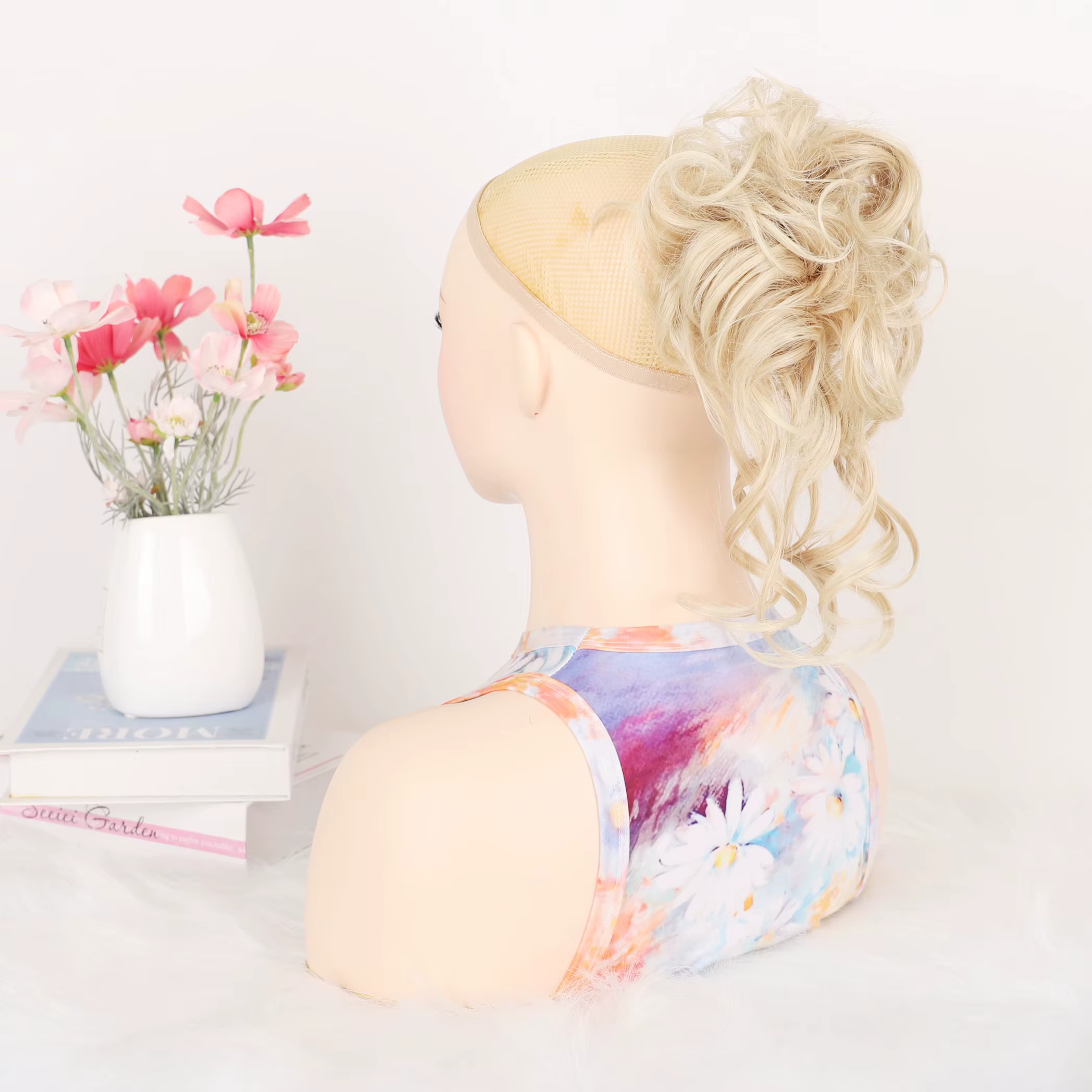 Extension de Chignon synthétique bouclé et désordre pour femmes