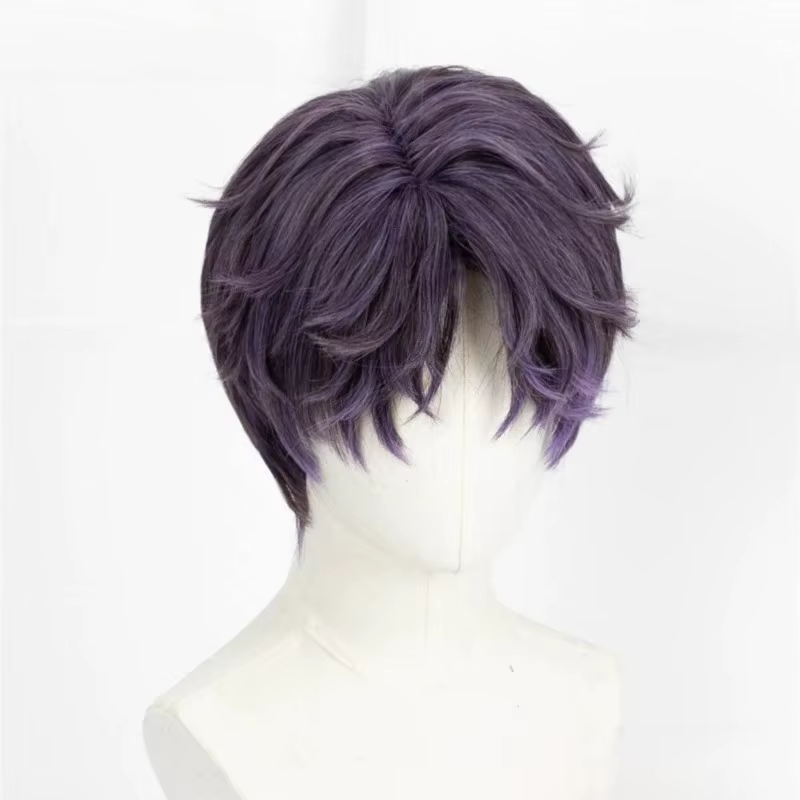 Rafayel perruque jeu amour et espace profond Cosplay Qiyu sirène artiste poissons synthétique violet cheveux jeu de rôle accessoires fête pour hommes