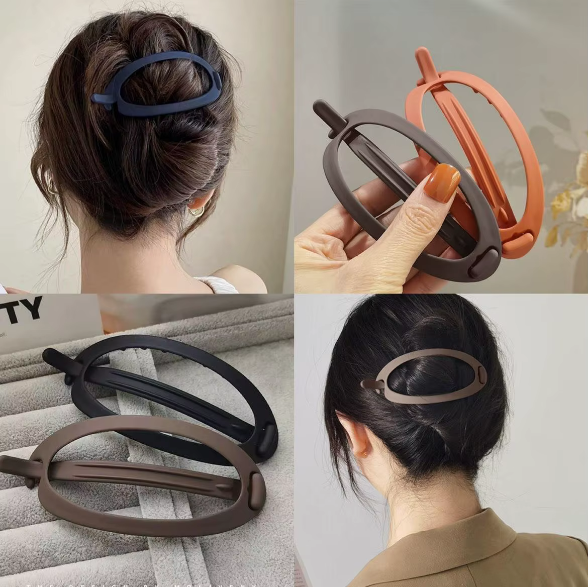 Pinces à cheveux grande boucle plate pince