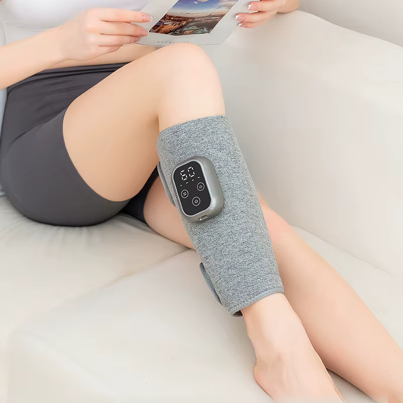 Masseur de mollets 360 °   Masseur de jambes électrique pneumatique, masseur de mollets rechargeable, 4 modes, compression d'air, compresse chaude