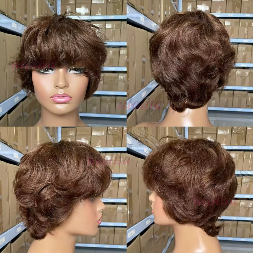 Perruque de cheveux humains bouclés alignés par cuticules brésiliennes 12A pour femmes - densité 180%