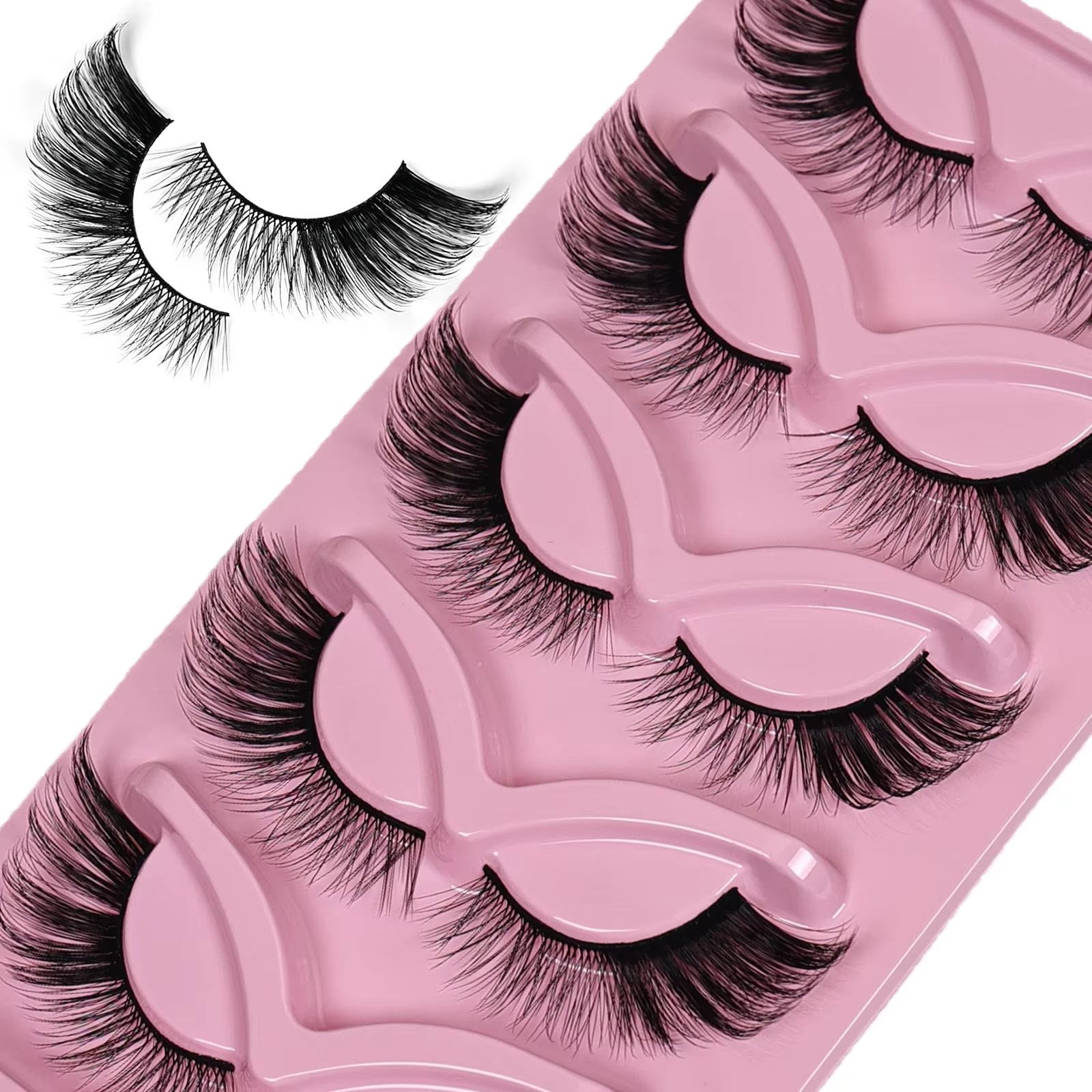 5 paires de faux cils oeil de chat