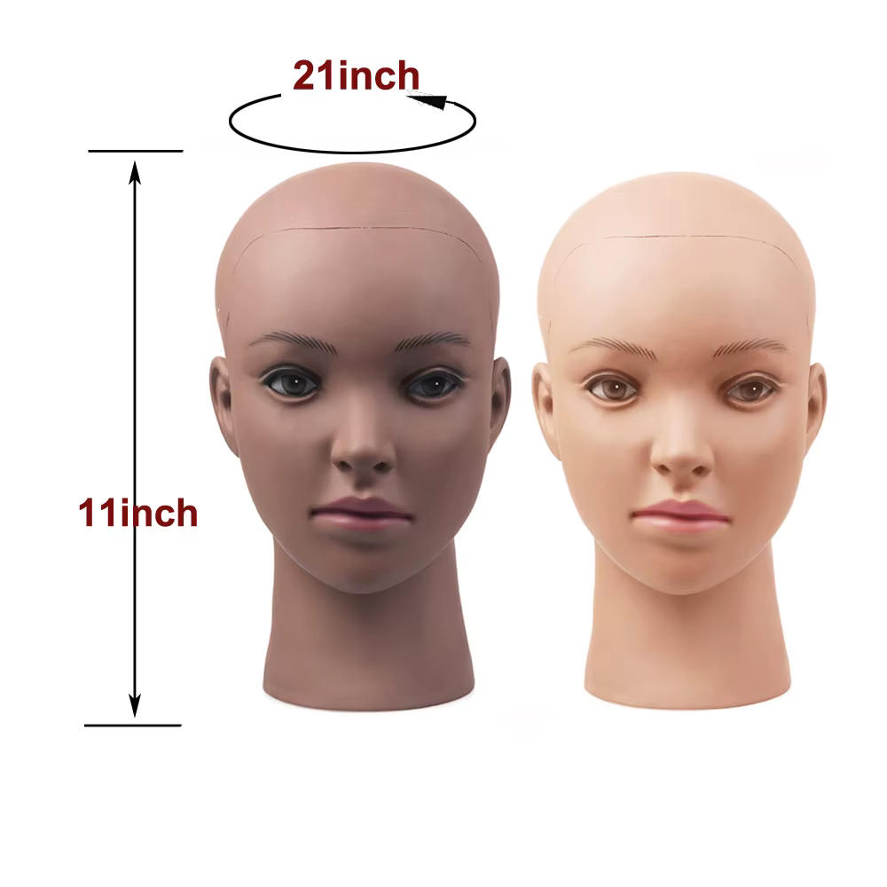 Tête de Mannequin chauve femme cosmétologie professionnelle maquillage du visage