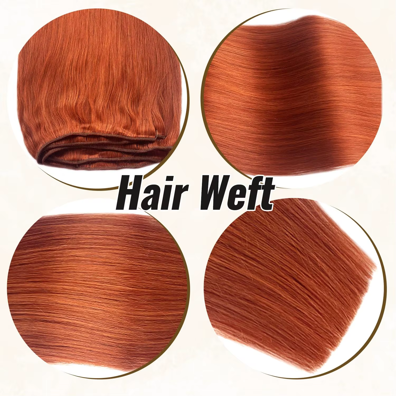 Extensions de cheveux naturels en gingembre à clipser