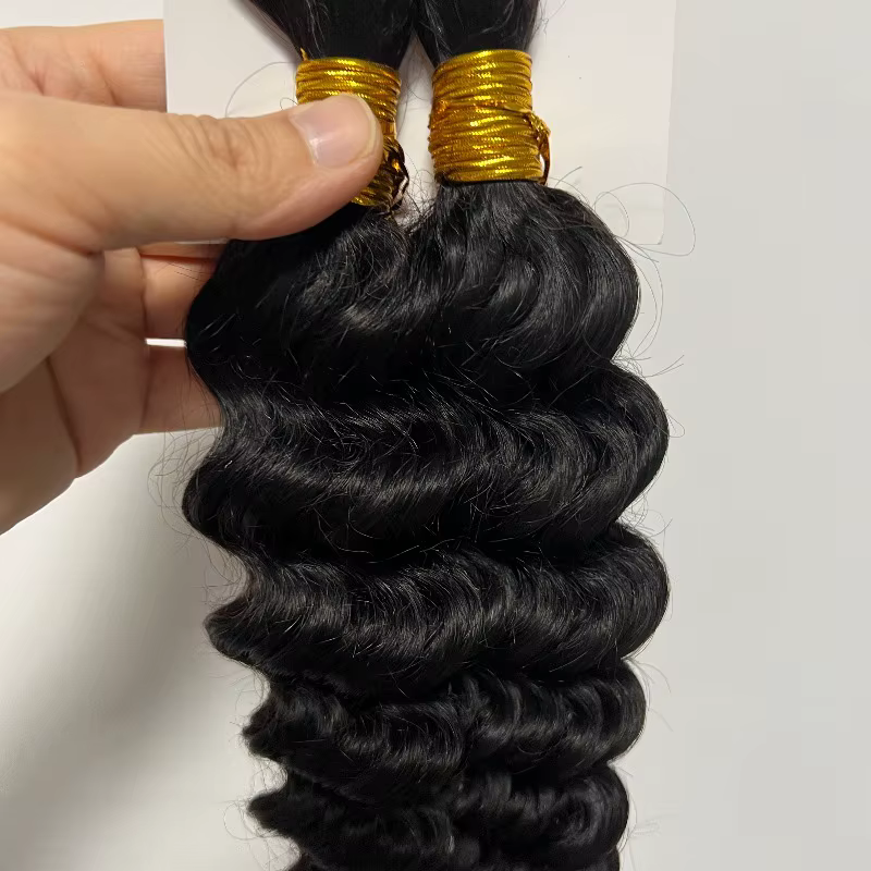 Extensions de cheveux humains en vrac de vague profonde