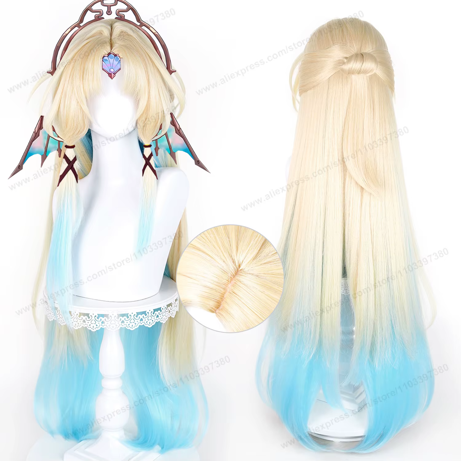 Perruque de cosplay HSR Pearl