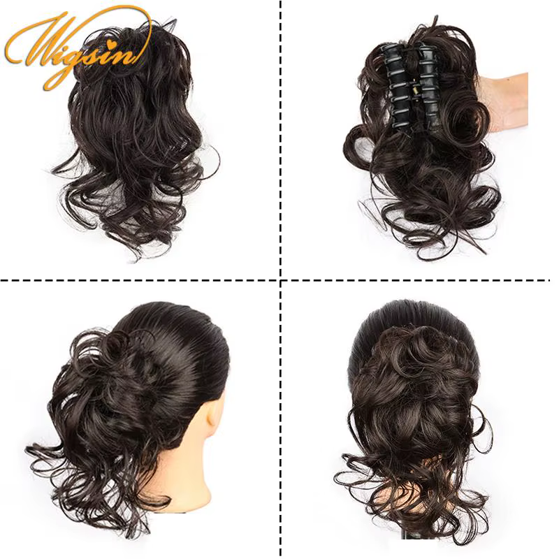 WIGSIN synthétique griffe Chignon court désordre cheveux bouclés