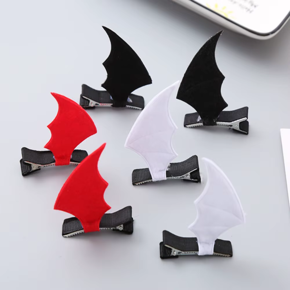 Pince à cheveux frange 3D avec ailes de chauve-souris douces