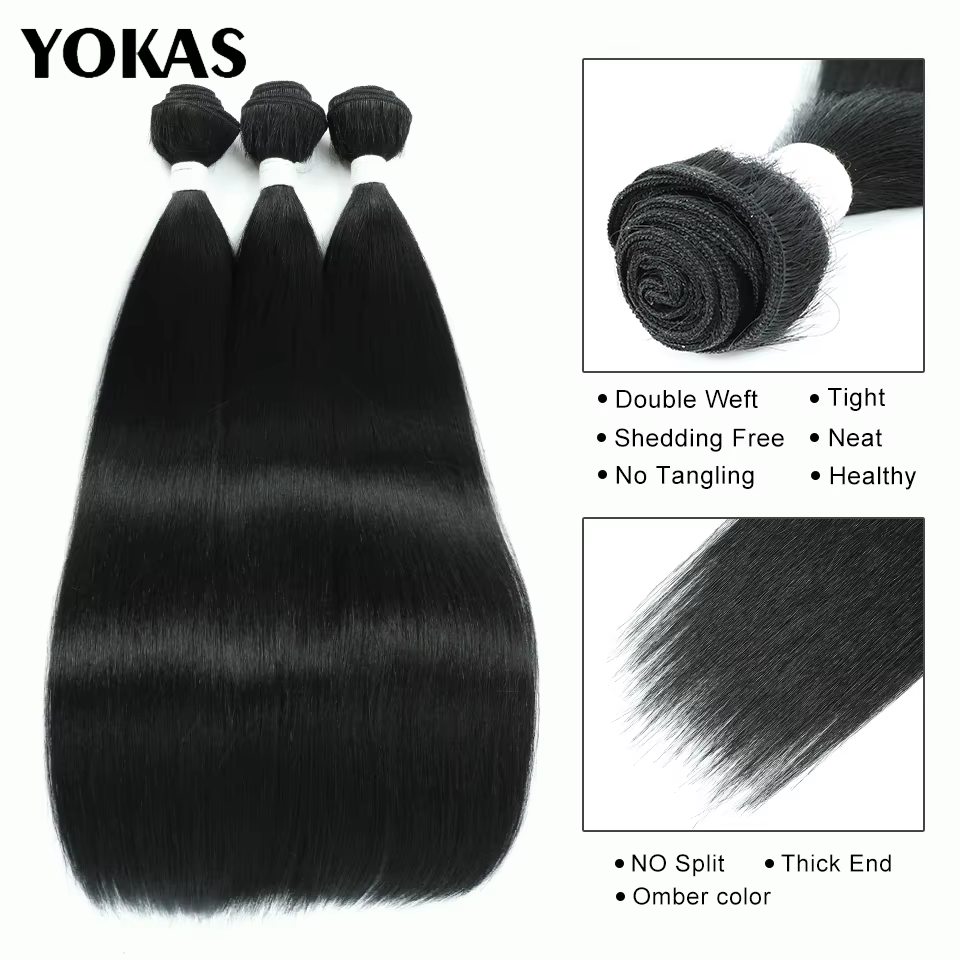 40 pouces cheveux longs tissage Blonde synthétique droite Ombre
