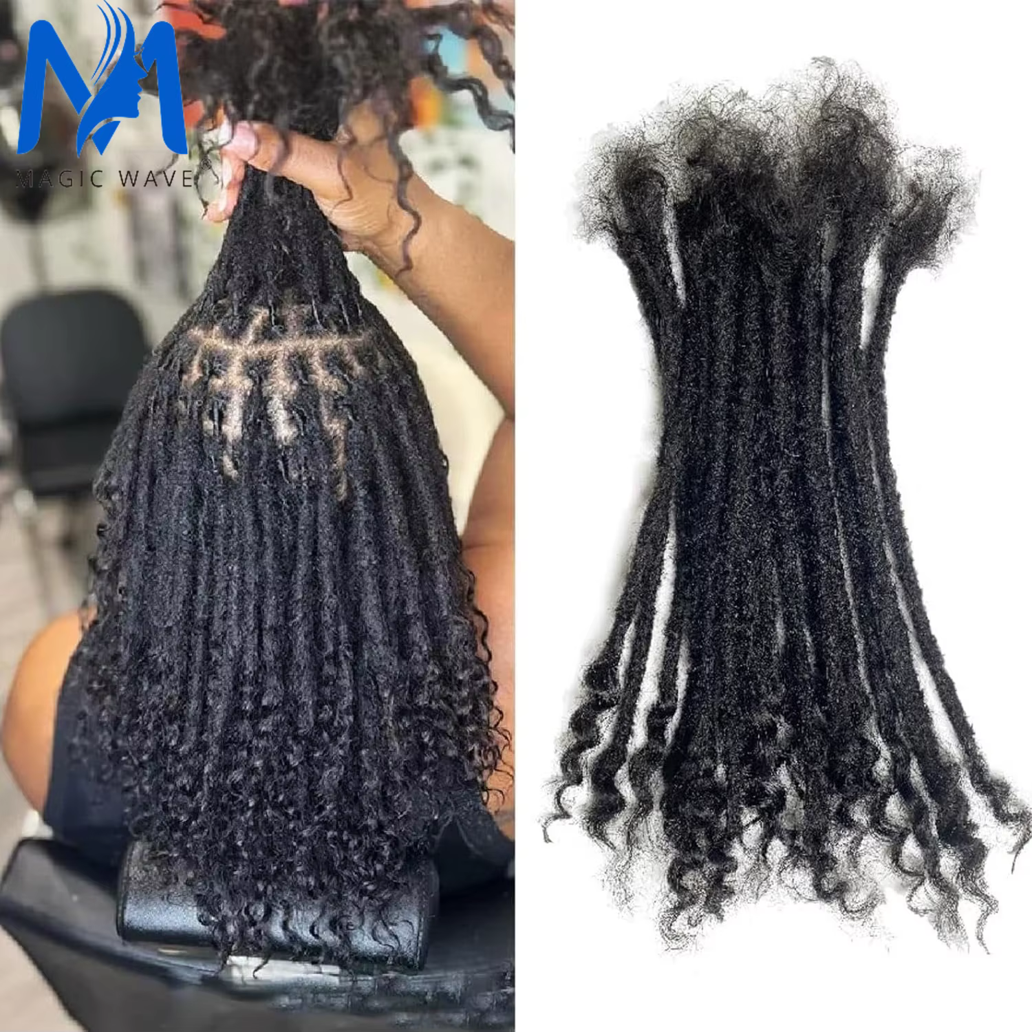 8-14 pouces Locs Dreadlock Extension cheveux humains avec extrémités bouclées 100% Permanent Huamn Hair Loc