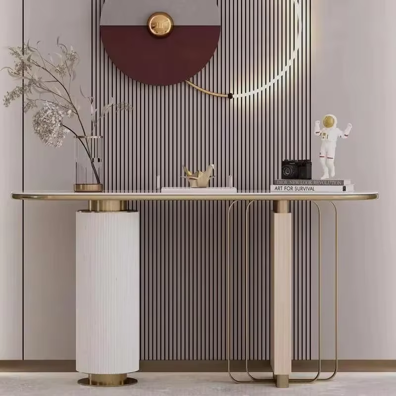 Table de salon polyvalente de rangement, console de luxe, table de jardin, table basse moderne, meuble d'entrée