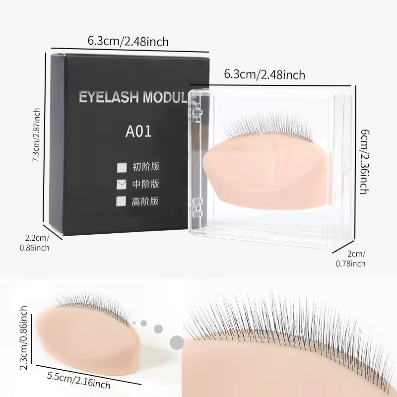 Modèle Réaliste en Silicone à 3 Couches pour l'Entraînement aux Extensions de Cils
