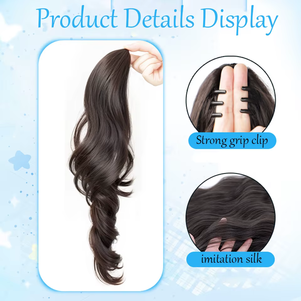 Extensions de cheveux synthétiques bouclés à clipser