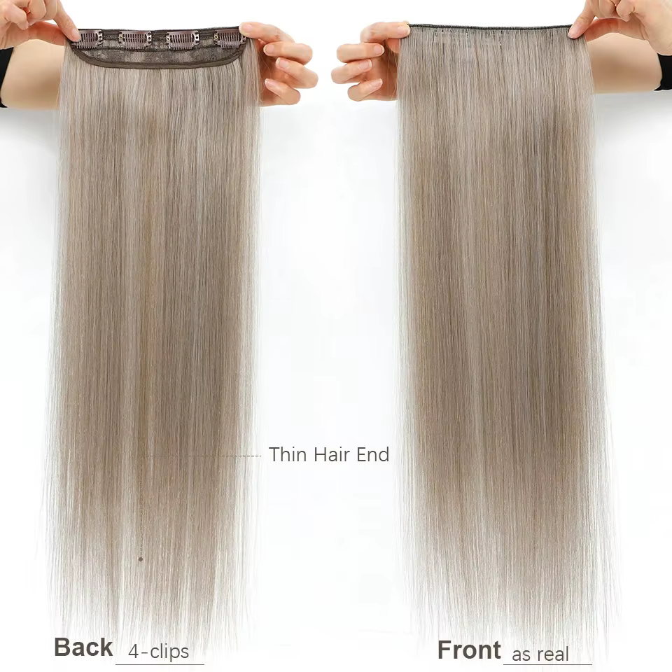 Extensions à clipser lisses ombrées brunes 26 pouces 200 grammes 12 #