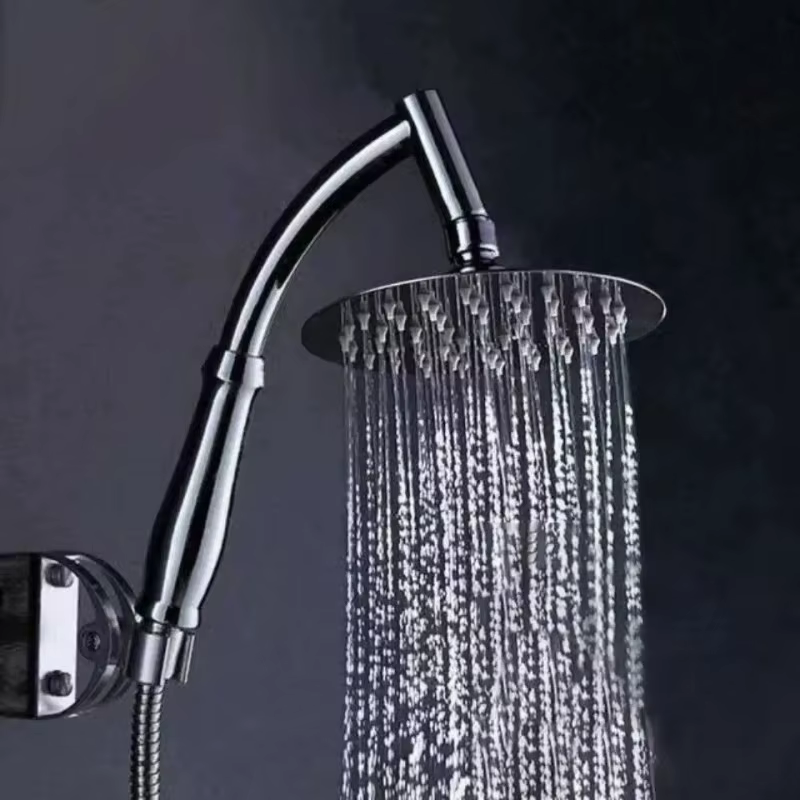 Pommeau de douche à haute pression en acier inoxydable, extension de pommeau de douche carré, grande extension incurvée, jet supérieur haute pression