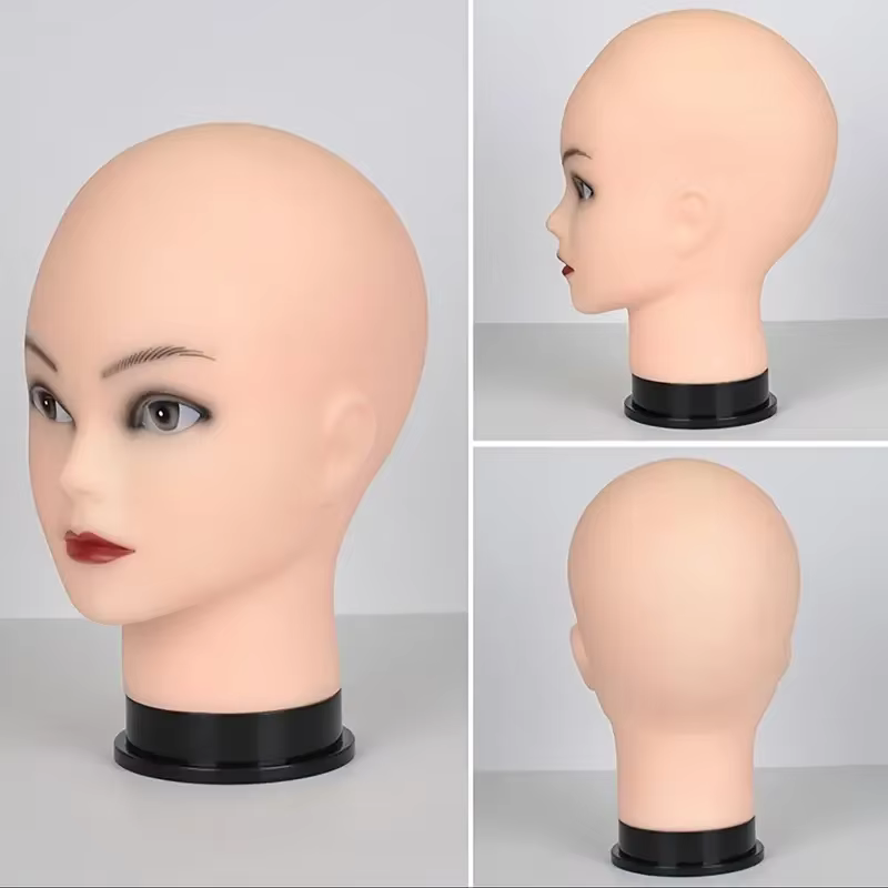 Tête de mannequin chauve-mannequin de formation en cosmétologie professionnelle chauve pour la fabrication de perruques