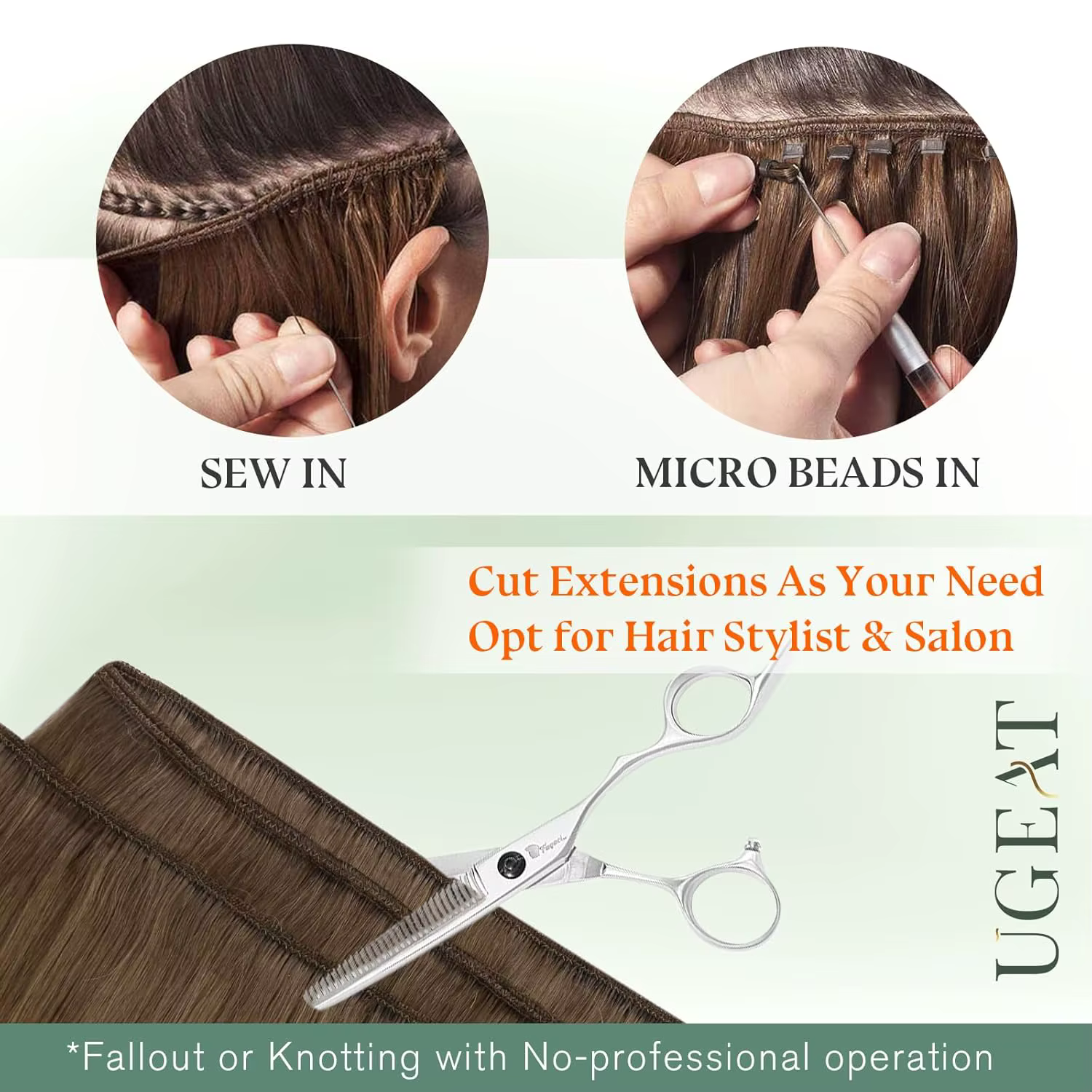Extensions de cheveux humains Ugeat Weft Balayage