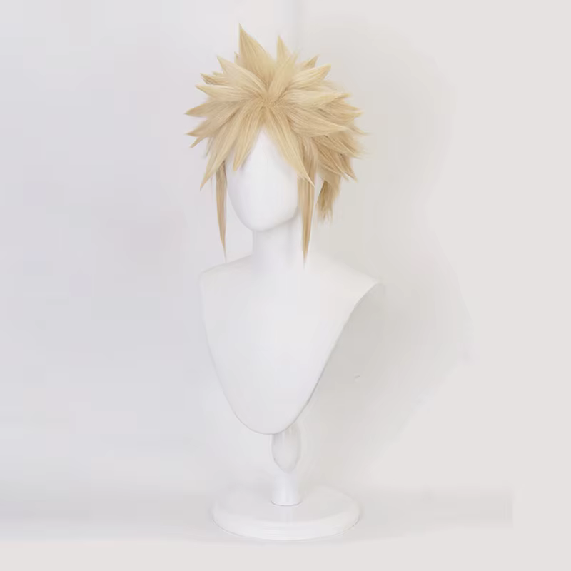 Anime Final Fantasy VII FF7 Cloud Strife lin Blonde Cosplay perruque résistant à la chaleur synthétique cheveux perruques Halloween