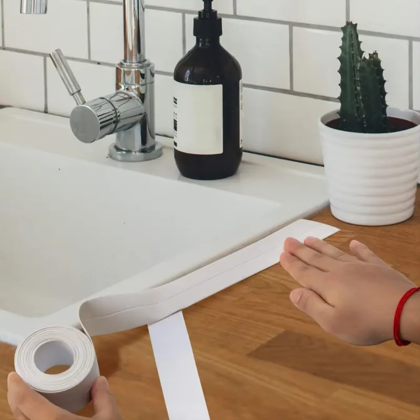 Ruban d'étanchéité étanche en PVC de 3,2 m pour évier de salle de bain, douche, baignoire et toilettes-autocollant mural auto-adhésif