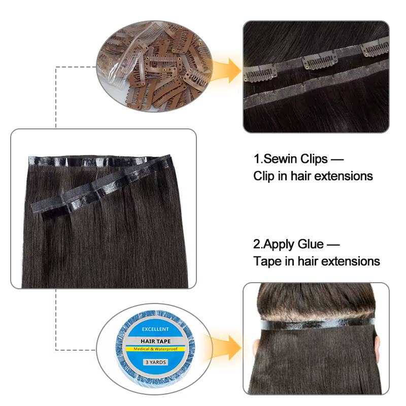 Bande dans la trame Extensions de cheveux