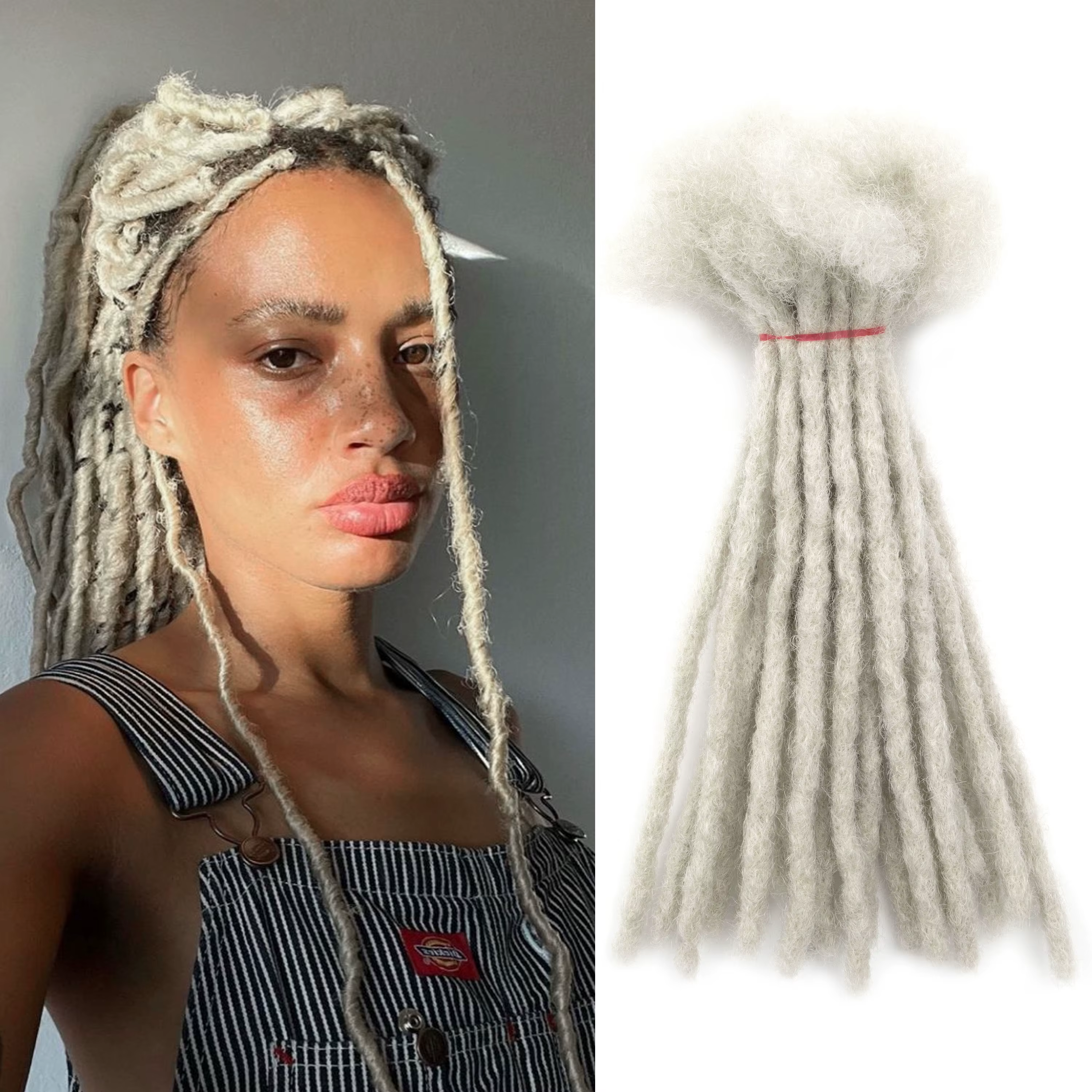 20 brins/paquet # Extensions de cheveux humains en gros gris clair