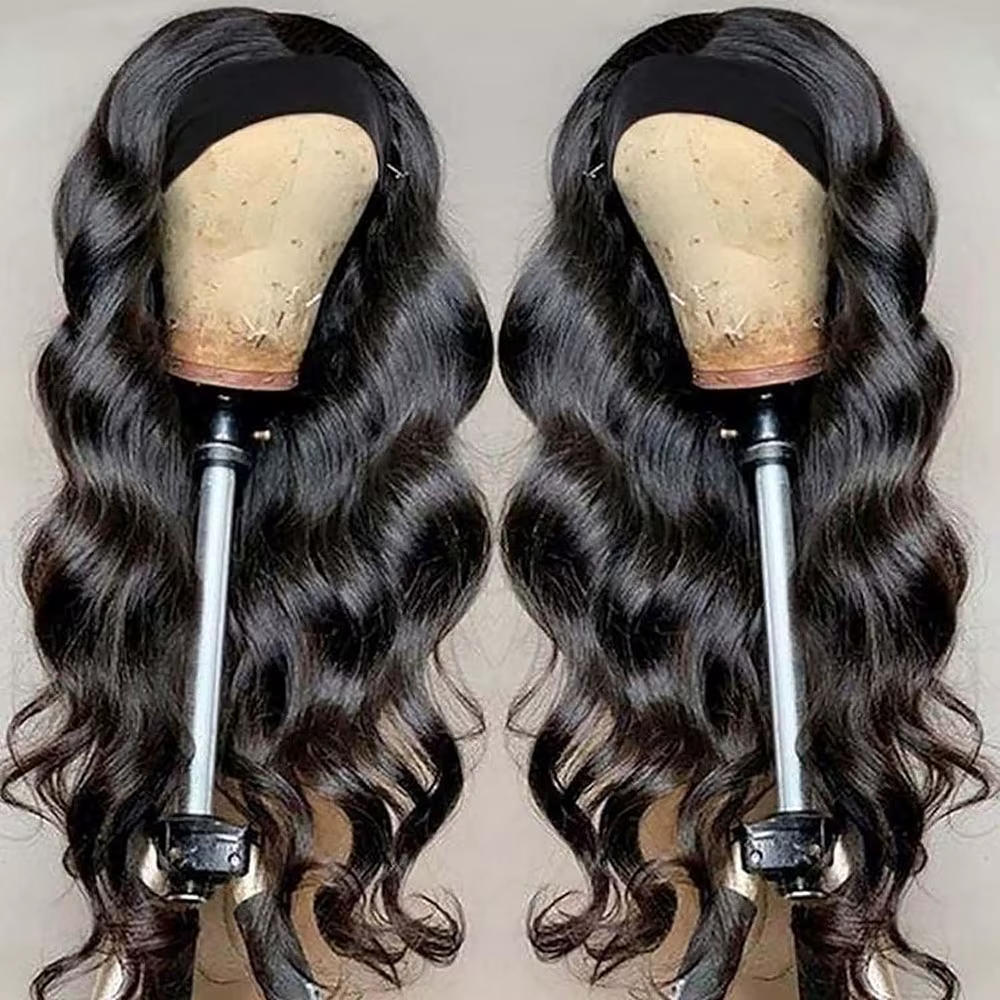 Bandeau perruques cheveux humains sans colle vague de corps