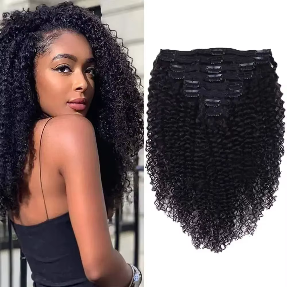 Extensions de cheveux afro bouclés à clipser