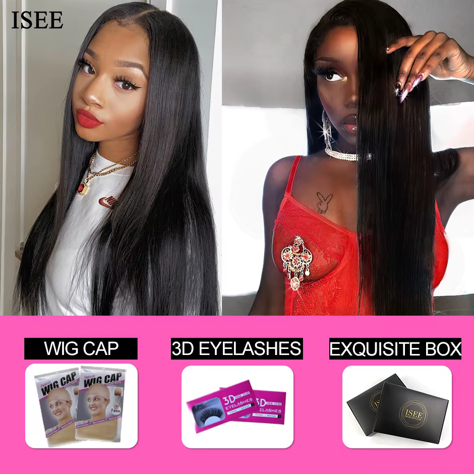 ISSEHAIR – Extension de cheveux lisses, tissage malaisien, 100% naturel, Remy, en lot de 3 ou 4, de couleur naturelle