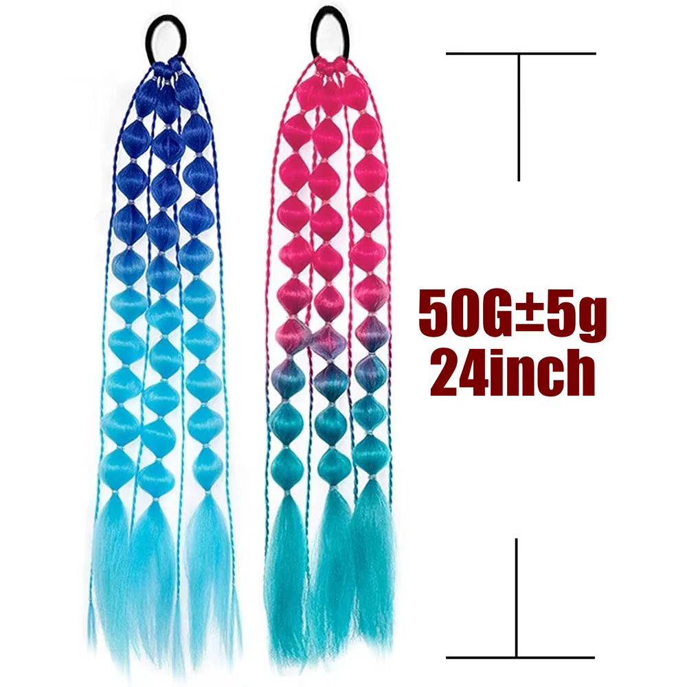 Extensions synthétiques de cheveux colorés 24 "
