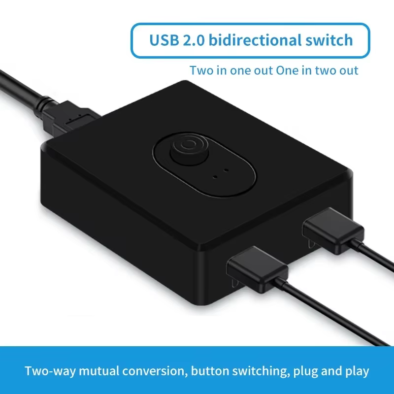 Commutateur KVM USB 3.0 1x2/2x1, Hub USB bidirectionnel USB2.0, extension USB3.0, contrôleur partagé pour clavier PC, souris, imprimante
