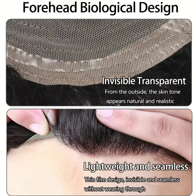 Prothèse capillaire à clipser pour homme en cheveux naturels