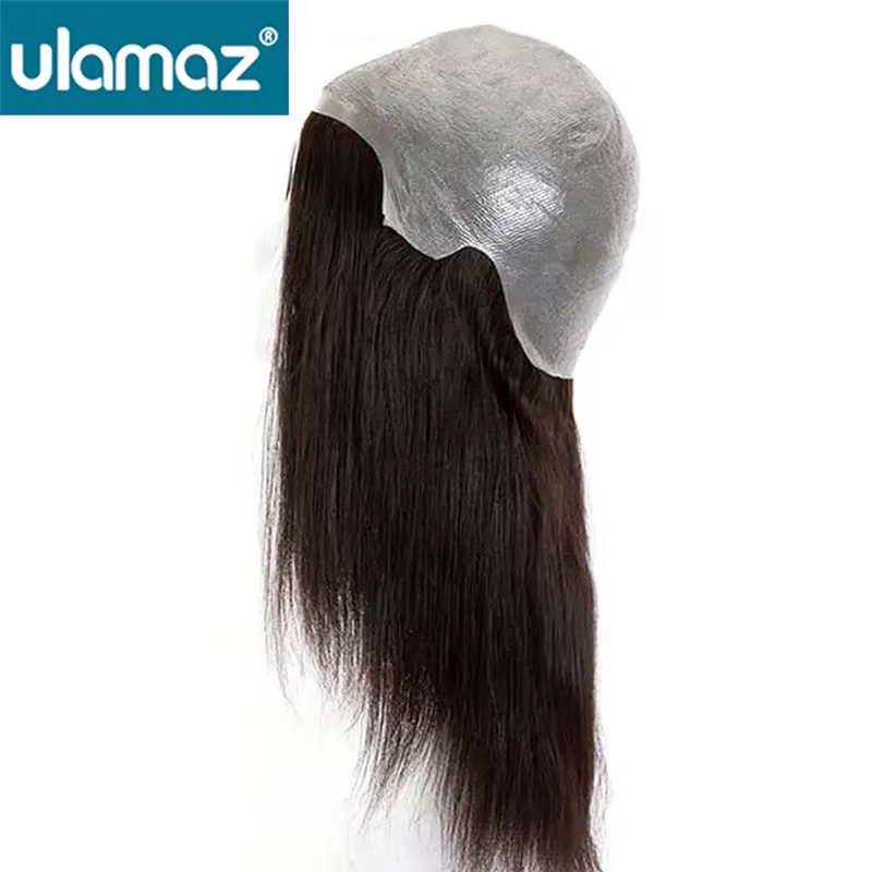 Perruques de cheveux humains pleine PU