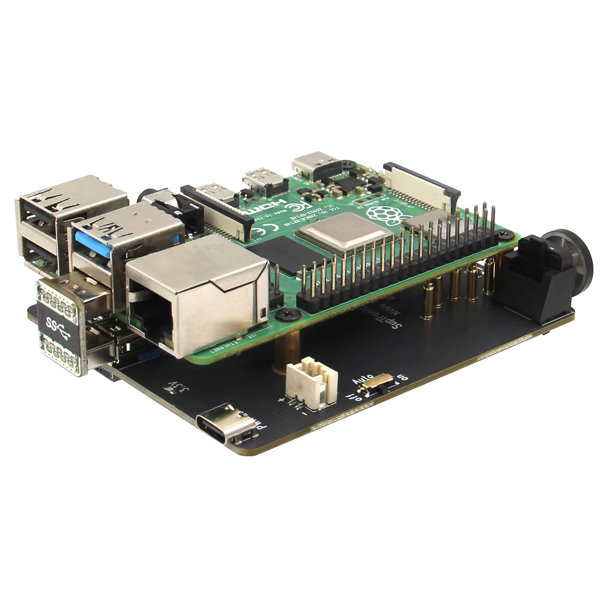 Carte pour Raspberry Pi 4, Geekworm X873 V2.0 M.2 NVMe Key-M SSD 6 000