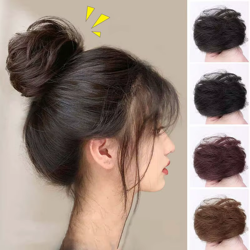 Chignon synthétique bouclé et lisse