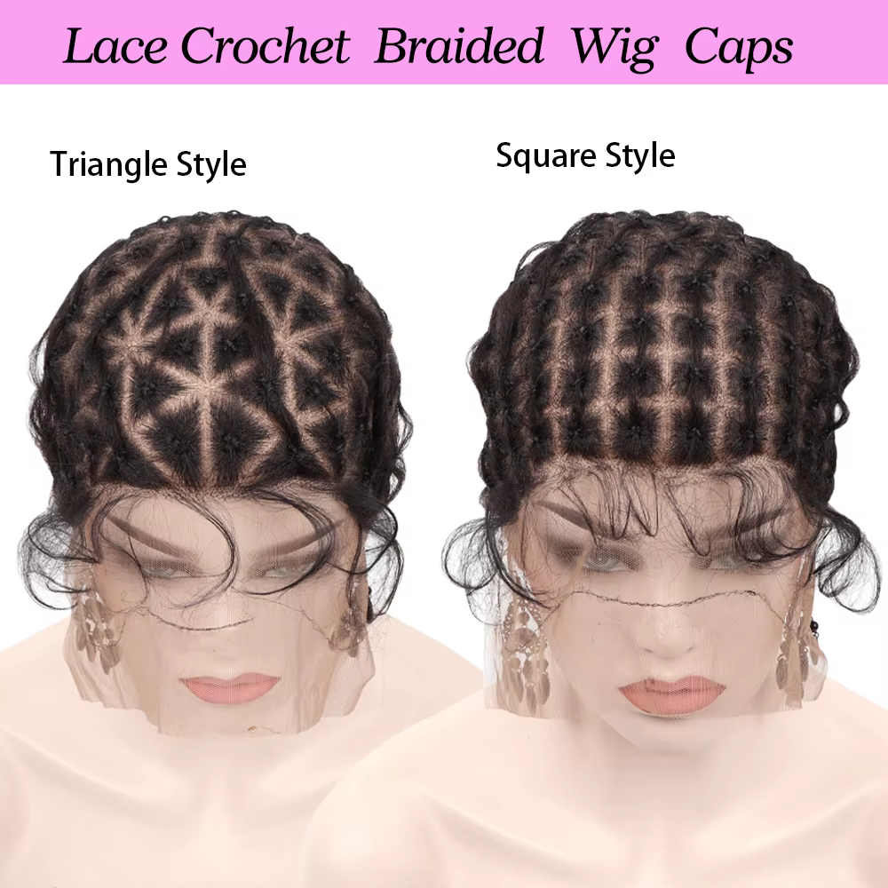 Bonnet de perruque Full Lace ventilé pour tressage au Crochet, bonnet de perruque tressé noir pour la fabrication de perruque Afro sans colle, bonnet Cornrow