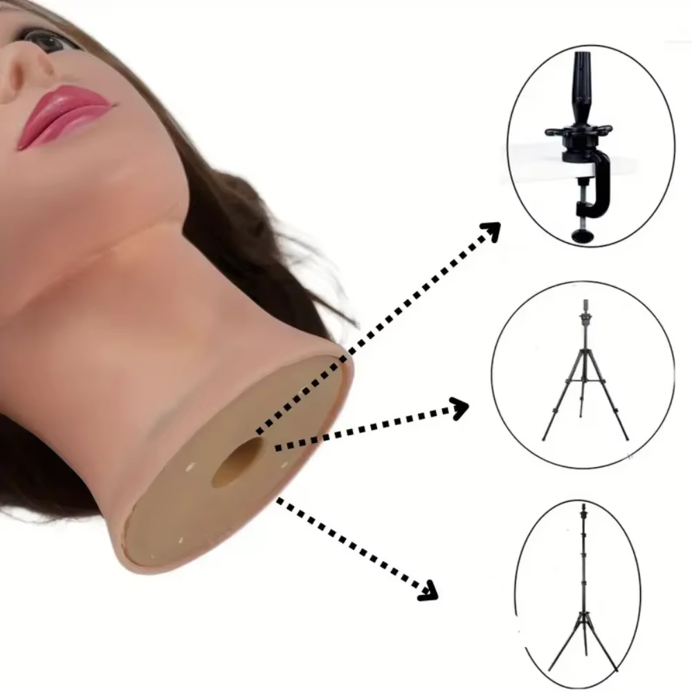 Support de tête de perruque trépied réglable en hauteur