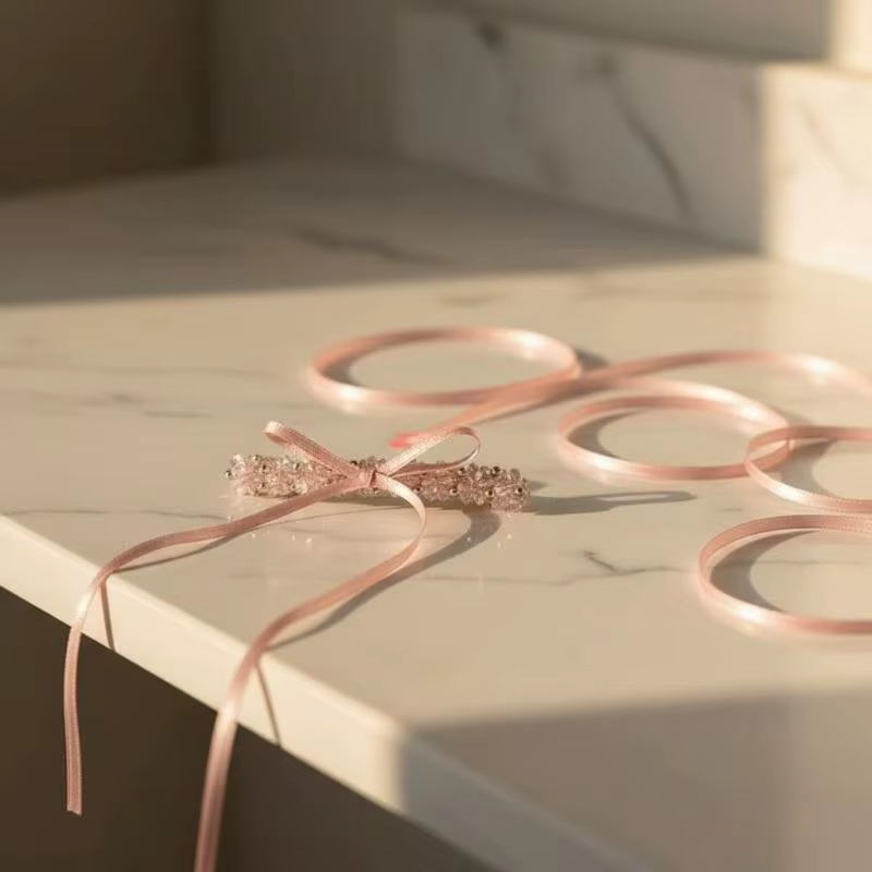 Pince à cheveux élégante en ruban de cristal avec nœud