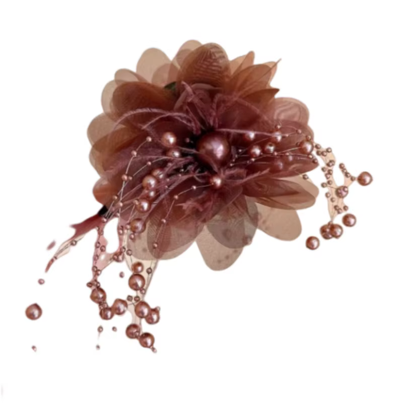 Pince à cheveux élégante à franges de plumes