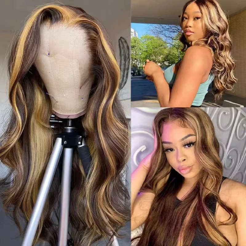 Nouvelle perruque en cheveux humains Highlight